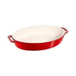 Staub Ceramic Oval Roasting Dish Cherry - 29cm