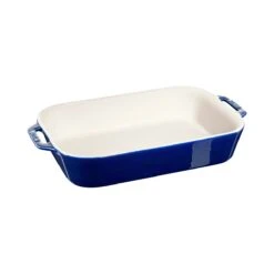 Staub Ceramic Gratin Rectangular Blue - 34 X 24cm
