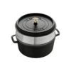 Staub Round Cocotte With Steamer - 26cm Black 1 Staub Round Cocotte With Steamer - 26cm Black -Home-Kitchen 193693