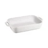 Staub Ceramic Gratin Rectangular White - 27 X 20cm -Home-Kitchen 193741