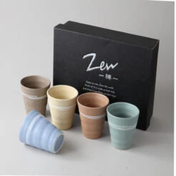 Concept Japan Zen Spiral Ceramic Matte Cups Set Of 5