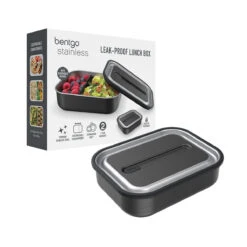 Bentgo Stainless Steel Leak-Proof Lunch Box 1.2L -Home-Kitchen 8752cbk