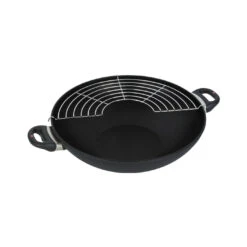 Swiss Diamond XD Non-stick Wok With Lid & Tempura Rack 6L