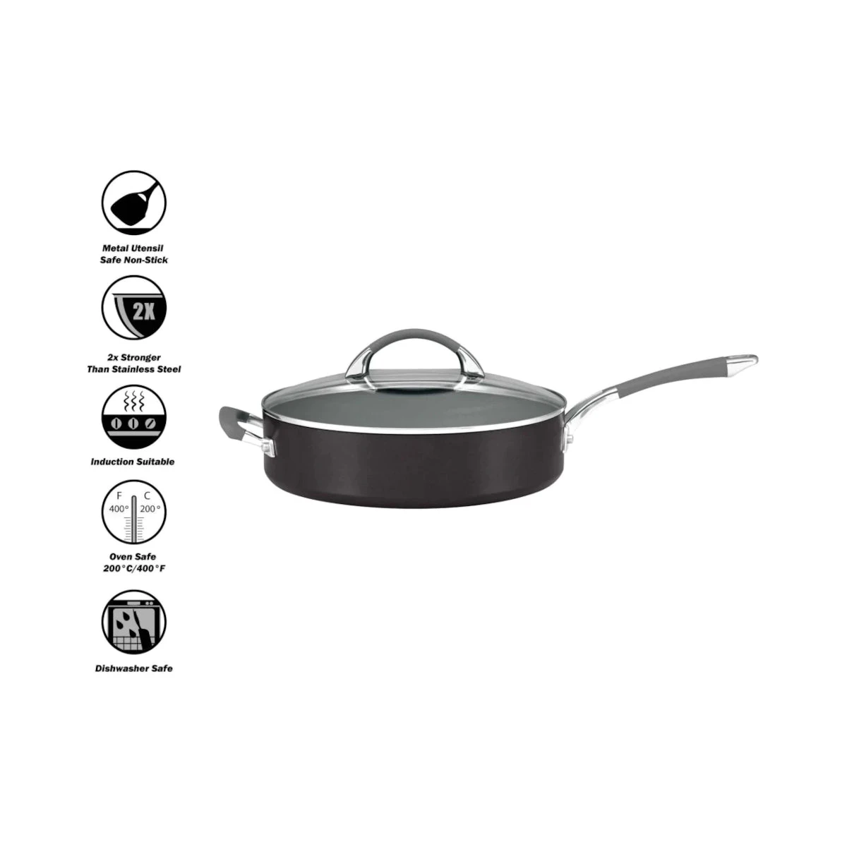 Anolon Endurance+ Covered Saute Pan 30cm (4.7L) 6 Anolon Endurance+ Covered Saute Pan 30cm (4.7L) - Image 4