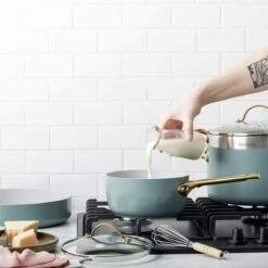 GreenPan Padova Saucepan With Lid Smokey Sky Blue 18cm (2L) -Home-Kitchen CC003717 001 Padova Saucepan with Lid Smokey Sky Blue 18cm 6