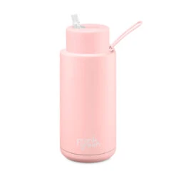 Frank Green Reusable Ceramic Bottle With Straw Lid Blush 1L