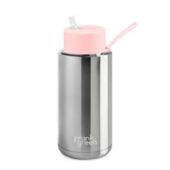 Frank Green Reusable Ceramic Bottle With Straw Lid Silver / Blushed 1L