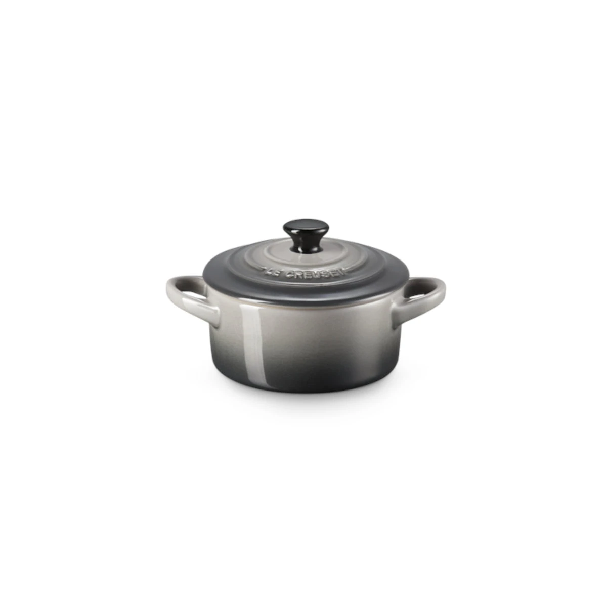Le Creuset Stoneware Petite Round Casserole Flint 10cm 3 Le Creuset Stoneware Petite Round Casserole Flint 10cm
