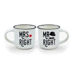 Legami Espresso For Two Mr & Mrs Always Right Coffee Cups 50ml