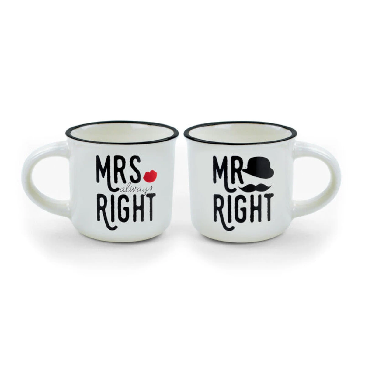 Legami Espresso For Two Mr & Mrs Always Right Coffee Cups 50ml 3 Legami Espresso For Two Mr & Mrs Always Right Coffee Cups 50ml