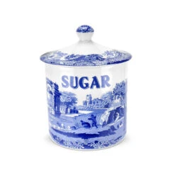 Spode Blue Italian Sugar Canister 15cm