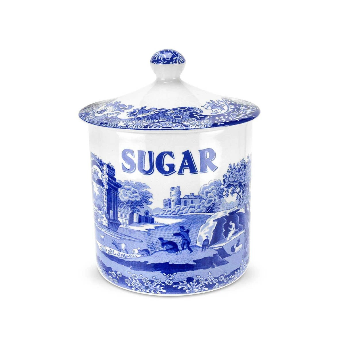 Spode Blue Italian Sugar Canister 15cm 3 Spode Blue Italian Sugar Canister 15cm