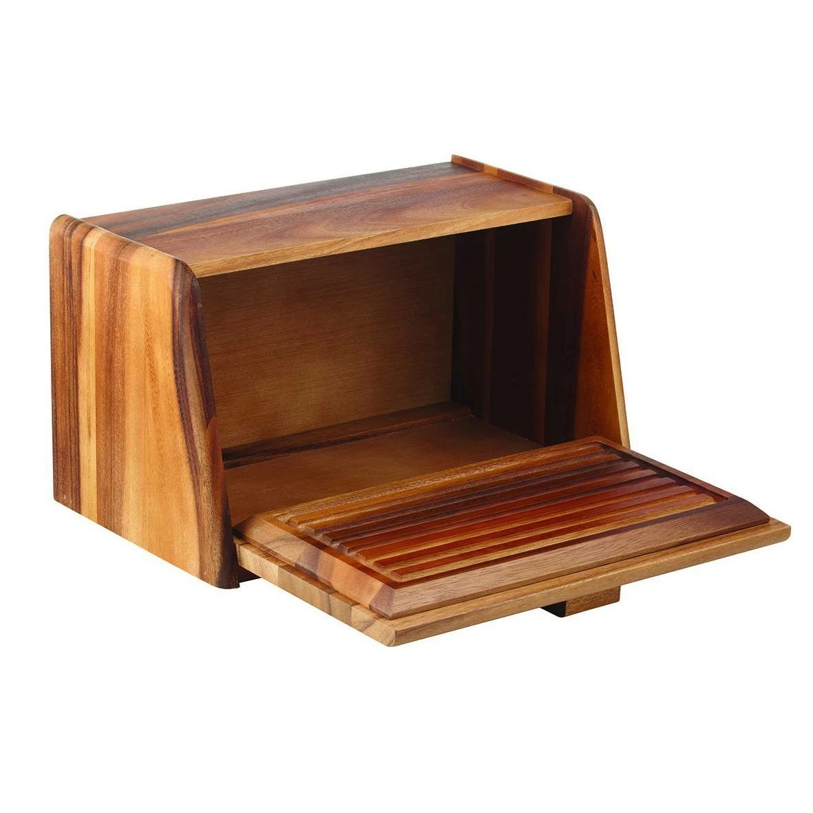 Davis & Waddell Acacia Wood Bread Box With Lid 3 Davis & Waddell Acacia Wood Bread Box With Lid
