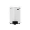 Brabantia NewIcon Pedal Bin White 5L -Home-Kitchen brabantia newicon pedal bin white 5 litre 880977