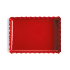 Emile Henry Deep Rectangle Tart Dish Burgundy 34cm X 24cm -Home-Kitchen emily henry deep rectangle tart dish burgundy 24 x 34cm 517381