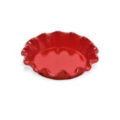 Emile Henry Ruffled Pie Dish Burgundy 27cm