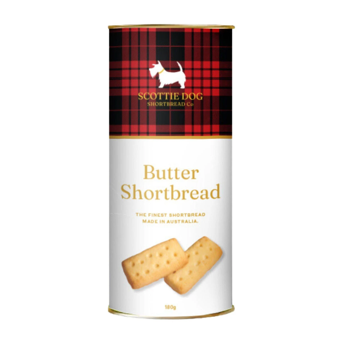 Scottie Dog Traditional Tartan Shortbread Tube 180g 3 Scottie Dog Traditional Tartan Shortbread Tube 180g