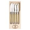 Laguiole Jean Dubost Deluxe Light Horn Cheese And Butter Knife Set -Home-Kitchen jean dubost light horn 4 piece buttercheese set 196320