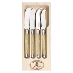 Laguiole Jean Dubost Deluxe Light Horn Cheese And Butter Knife Set