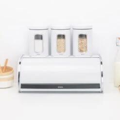 Brabantia Bread Bin Roll Top White Large -Home-Kitchen large white bread bin roll top 396328