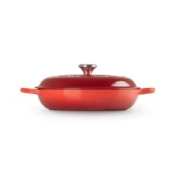 Le Creuset Signature Shallow Casserole Cerise 30cm -Home-Kitchen le creuset signature shallow casserole cerise 30cm 401814