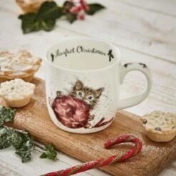 Royal Worcester Wrendale Purrfect Christmas Mug 300ml -Home-Kitchen purrfect christmas mug 215625
